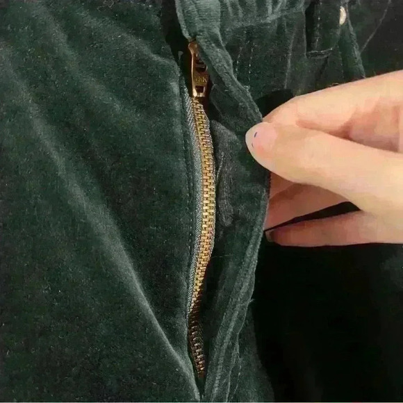Vintage 90s Lizwear Green Velour Pants 26” Waist - Picture 6 of 9